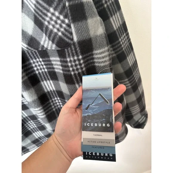 New Iceburg Outerwear Flannel Fleece Zip-Up Jacket – Gray – Men's XL - Picture 4 of 5